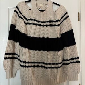 Main Strip Black and Cream Crew Neck Sweater